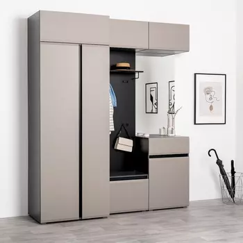 Прихожая «МОБИ. Сидней», компоновка 3, 20405732400 мм, цвет антрацит/веллюто капучино