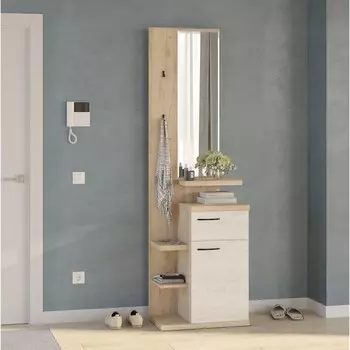 Прихожая «Молли», 6043882012 мм, цвет дуб крафт белый / дуб крафт золотой