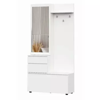 Прихожая в коридор «Одри», с вешалкой, с зеркалом, 10013502000 мм, цвет белый