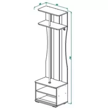 Прихожая ПР-10 2070х610х400 Дуб выбеленный/Венге