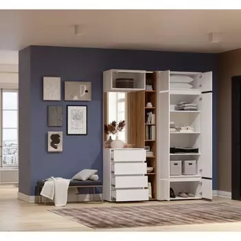 Прихожая Прага, Белый/Дуб вотан