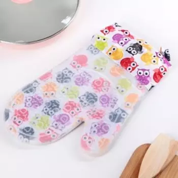 Рукавица для горячего Доляна «Совы», силикон, 2819 см