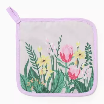 Прихватка Доляна "Букет" 17х17 см, 35% хл, 65% пэ, ватин 250 г/м2