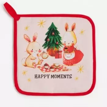 Прихватка «Happy moments» 19х19 см, саржа, 100% х/л, ватин 250 г/м2
