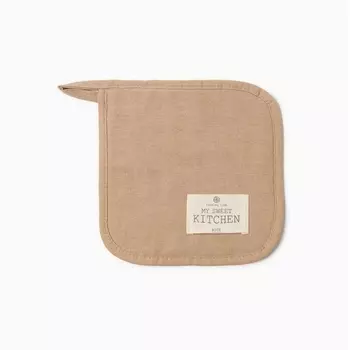 Прихватка «Этель» ECO, бежевая, 1919 см, 70% хлопок, 30% лён, ватин 250 г/м