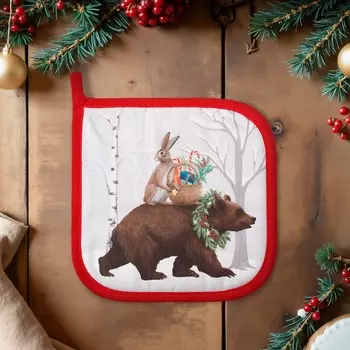 Прихватка Этель «Лесные звери» саржа, 1919 см,100% хлопок, ватин 250 г/м