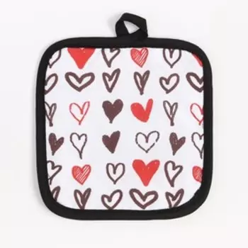Прихватка Этель Love Life "Сердечки" 17*17 см 100% п/э