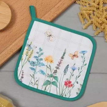 Прихватка «Этель. Полевые цветы», 1919 см, саржа,100% хлопок, ватин 250 г/м