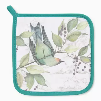 Прихватка «Этель. Птицы», 1919 см, саржа,100% хлопок, ватин 250 г/м