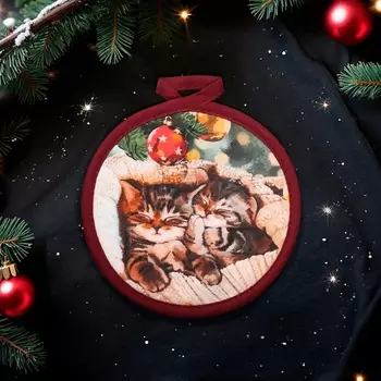 Прихватка Этель "Уютного Нового года" 17*17 см, 100% хлопок, саржа