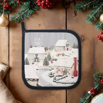 Прихватка Этель Winter village, 1919 см, саржа, 100% хлопок, ватин 250 г/м