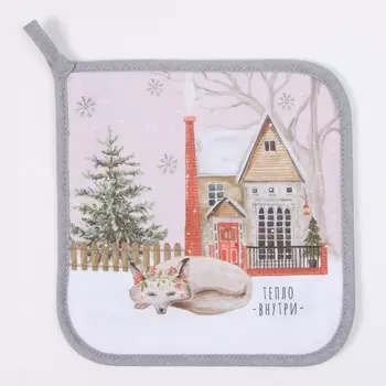 Прихватка Этель "Звери в городе" 19х19 см, 100% хл, ватин 250 г/м2