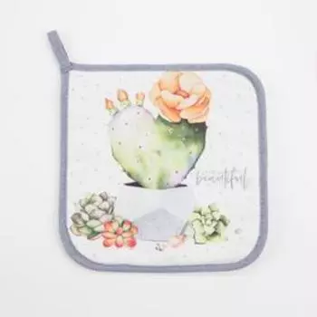 Прихватка Этель Love beautiful 19х19 см, 100% хлопок, саржа, ватин 250 г/м2