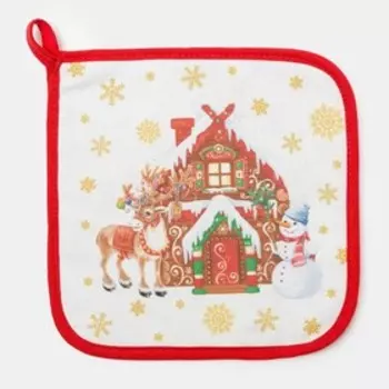 Прихватка «Новогодние игрушки» саржа, 19х19см,100% х/л,ватин 250г/м2