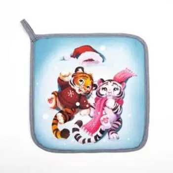 Прихватка «Новый год: Winter fun» 19х19 саржа,100% х/л,ватин 250г/м2