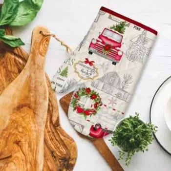 Прихватка-рукавица «Новогоднее путешествие», размер 18х28 см