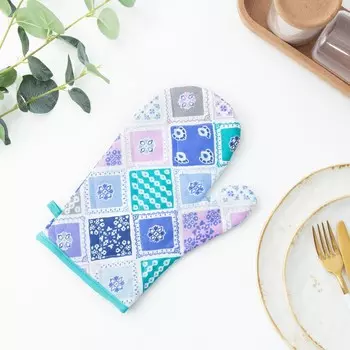 Варежка-прихватка Мари Санна, Мозаика , рогожка