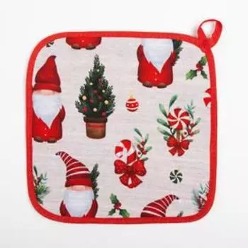 Прихватка Santa Claus 19х19см, 100% хл, репс 210 г/м2, ватин 250г/м2