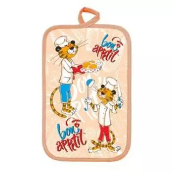 Прихватка Шеф повар 14х22 см, св-персик, хлопок 100%, 200г/м2