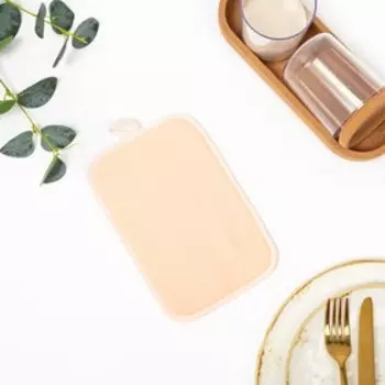 Прихватка Шеф повар, размер 14х22 см, цвет светло-персиковый, 100% хлопок, 200г/м²