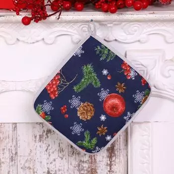 Прихватка Волшебство тёмный 18х18 см, рогожка, хлопок 100%, 170г/м2