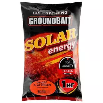 Прикормка Greenfishing Solar Energy, фидер Flat Green, 1 кг