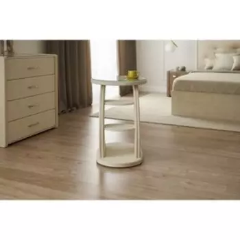 Прикроватный столик «Люнетта», 810500720 мм, стекло, премиум велюр, лепестки ландыша