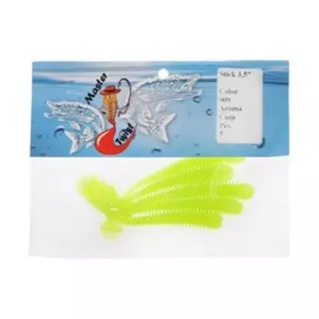 Приманка силиконовая Master Twist STICK 3,5", цвет 009, набор 5 шт, светло-зеленый