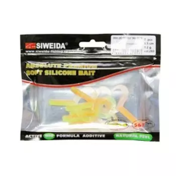 Приманка силиконовая SIWEIDA "Double Tail Grub" 5,5см 1,2г (7шт.) цв. 283