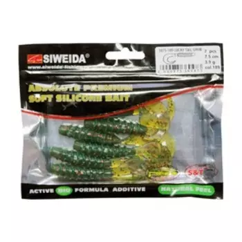 Приманка силиконовая SIWEIDA "Lucky Tail Grub" 7,5см 3,9г (7шт.) цв. 189
