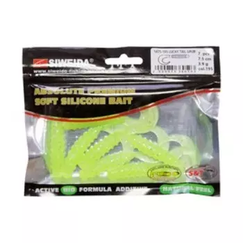 Приманка силиконовая SIWEIDA "Lucky Tail Grub" 7,5см 3,9г (7шт.) цв. 195