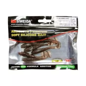 Приманка силиконовая SIWEIDA "Ribbed Shad" 6,5см 2,6г (8шт.) цв. 192
