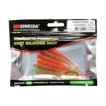 Приманка силиконовая SIWEIDA "Spark Tail Shad" 7,5см 2,4г (7шт.) цв. 396