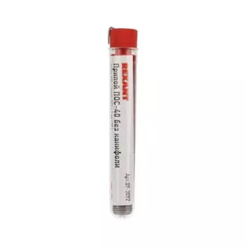 Припой без канифоли REXANT, 10 г, d=1 мм, олово 40%, свинец 60%