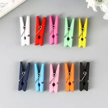 Прищепки разноцветные декоративные «Классика», набор 20 шт., 3.5 см, 10 цветов