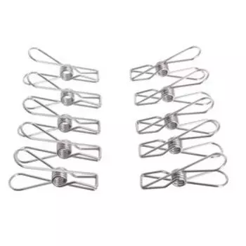 Прищепки из нержавеющей стали (набор 10 шт.), 61,52, цвет хром