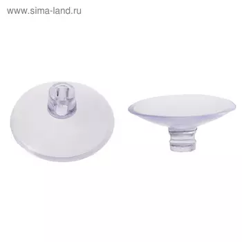 Присоска универсальная силиконовая d=25 мм, сквозное отверстие, 20 шт. в наборе, прозрачная