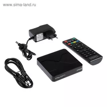 Приставка "Смарт ТВ" ATOM-216АМ, 2 ГБ ОЗУ, 16 ГБ, Android, Ultra HD, Wi-Fi, HDMI, чёрная