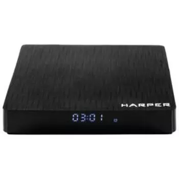 Приставка Смарт ТВ HARPER ABX-332, 3Гб, 32Гб, Android, 4K, Wi-Fi, HDMI, USB, черная