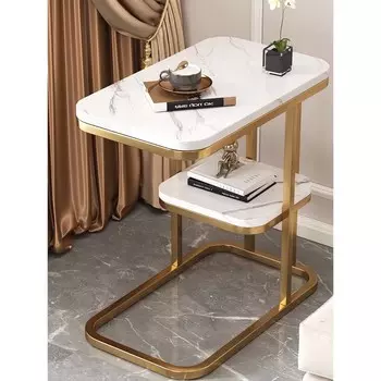 Приставной столик PARTY, 500300590 мм, цвет золотой / мрамор