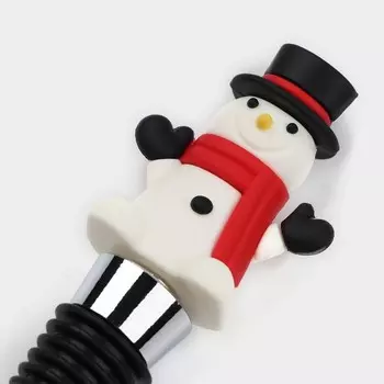 Пробка для бутылки новогодняя Доляна «Снеговик», 12 см