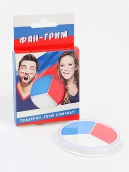 Профессиональный театральный грим «Шайба», красный, белый, синий, 15 мл.