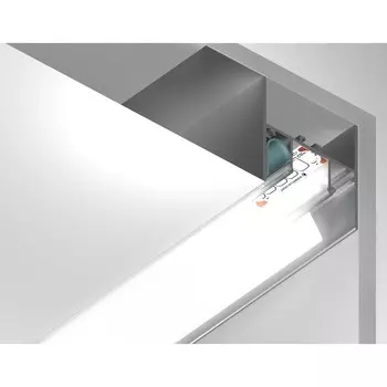 Профиль алюминиевый для натяжного потолка Ambrella Illumination Alum Profile, GP4050AL, 2000х34х51.27 мм, цвет серебро, матовый рассеиватель