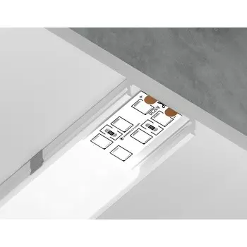 Профиль алюминиевый накладной Ambrella Illumination Alum Profile, GP1800WH, 2000х6х23.8 мм, цвет белый, матовый рассеиватель