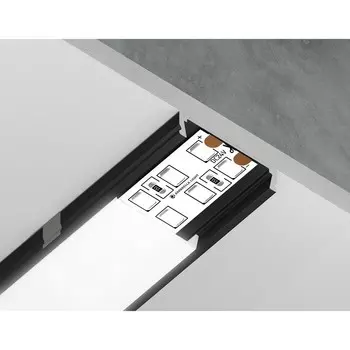 Профиль алюминиевый накладной Ambrella Illumination Alum Profile, GP1800BK, 2000х6х23.8 мм, цвет чёрный, матовый рассеиватель