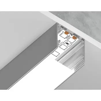 Профиль алюминиевый накладной/подвесной Ambrella Illumination Profile System, GP2500AL, 2000х25х25 мм, цвет серебро, матовый рассеиватель