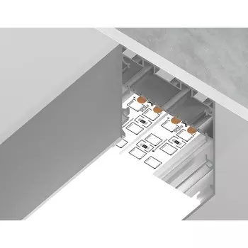 Профиль алюминиевый накладной/подвесной Ambrella Illumination Profile System, GP3050AL, 2000х45х42 мм, цвет серебро, матовый рассеиватель
