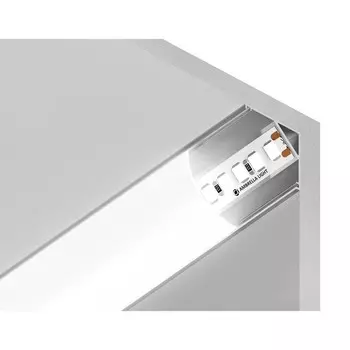 Профиль алюминиевый угловой круглый Ambrella Illumination Alum Profile, GP2100AL, 2000х15.7х15.7 мм, цвет серебро, матовый рассеиватель