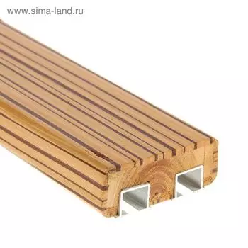 Профиль «Президент», прямоугольный, деревянный, зебрано жёлтое, длина 300 см