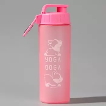 Прогулочная поилка для собак «Йога», 23х7.5х7.5 см, 750 мл, розовая